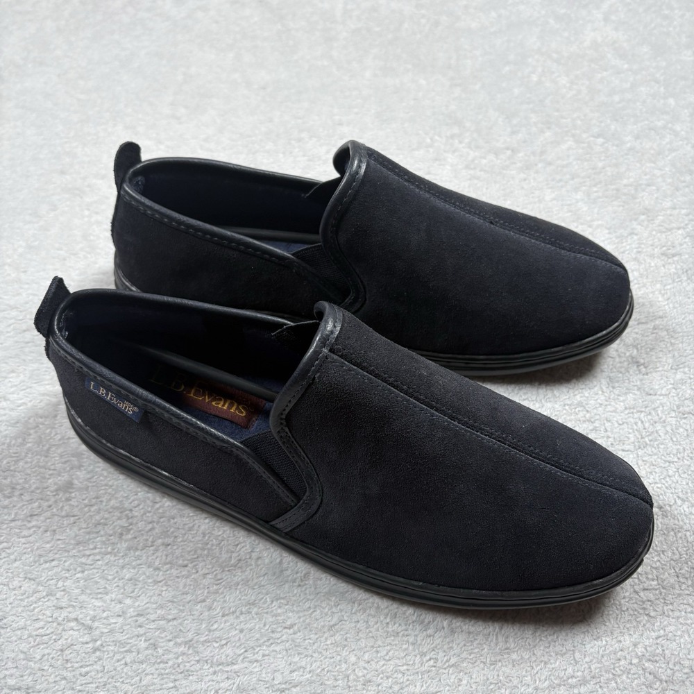 L.B. Evans Klondike Slip On  Mens Navy Casual Slippers 50034 Size 10 EEE